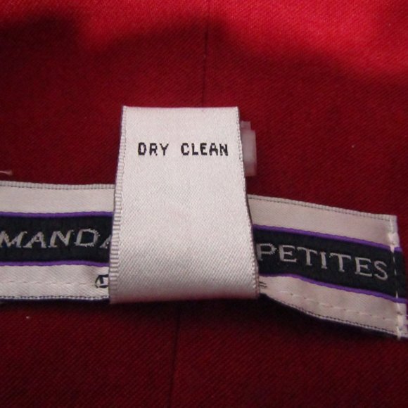 Amanda Smith  ize 14P womens blazer jacket long sleeves dk red faux suede - Picture 12 of 13